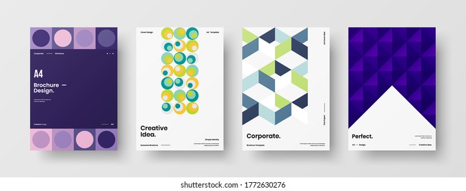 Abstract brochure cover vector design. Corporate identity geometric illustration template.