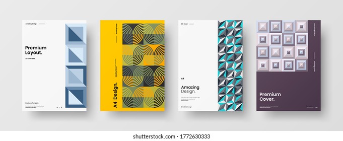 Abstract brochure cover vector design. Corporate identity geometric illustration template.