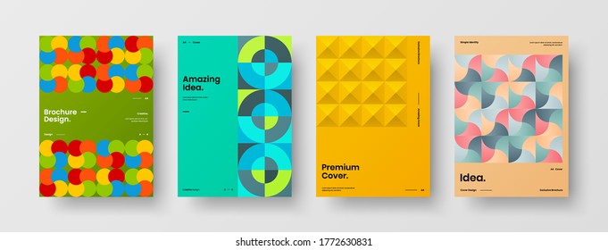 Abstract brochure cover vector design. Corporate identity geometric illustration template.