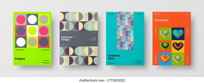 Abstract brochure cover vector design. Corporate identity geometric illustration template.