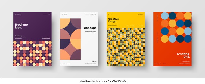 Abstract brochure cover vector design. Corporate identity geometric illustration template.