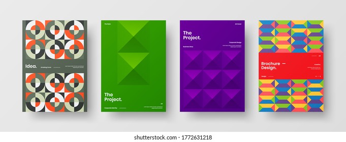 Abstract brochure cover vector design. Corporate identity geometric illustration template.