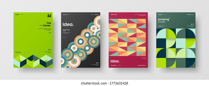 Abstract brochure cover vector design. Corporate identity geometric illustration template.
