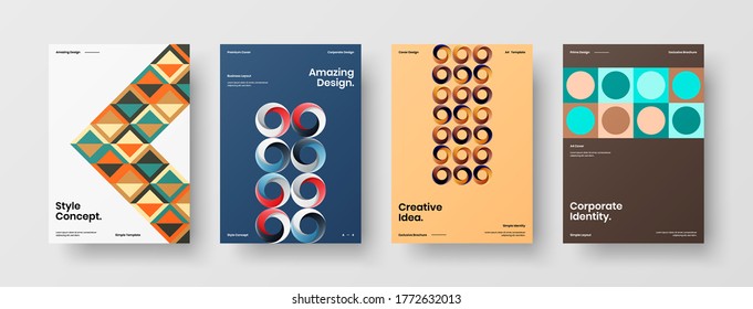 Abstract brochure cover vector design. Corporate identity geometric illustration template.