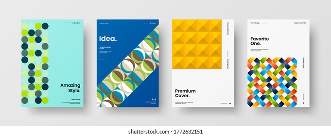 Abstract brochure cover vector design. Corporate identity geometric illustration template.
