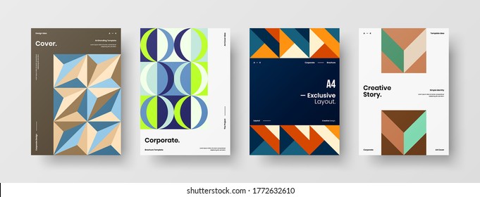 Abstrakte Broschüre, Vektordesign. Geometrische Vorlage für Corporate Identity.