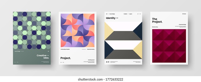 Abstract brochure cover vector design. Corporate identity geometric illustration template.