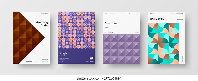 Abstract brochure cover vector design. Corporate identity geometric illustration template.