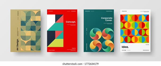 Abstract brochure cover vector design. Corporate identity geometric illustration template.