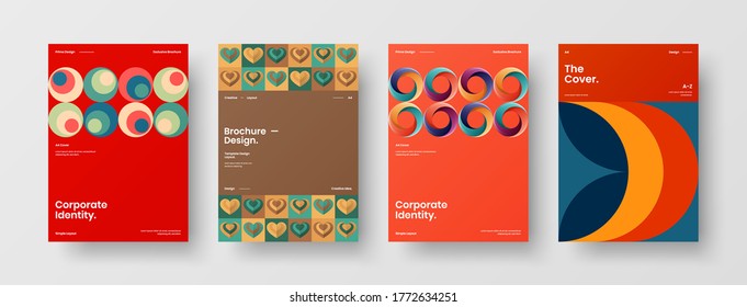 Abstract brochure cover vector design. Corporate identity geometric illustration template.