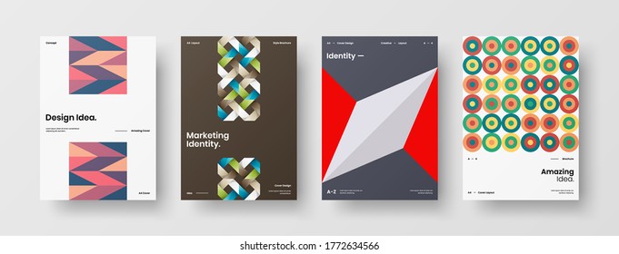 Abstract brochure cover vector design. Corporate identity geometric illustration template.