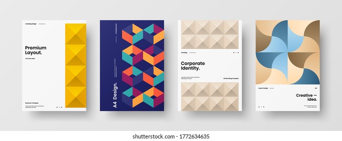 Abstract brochure cover vector design. Corporate identity geometric illustration template.