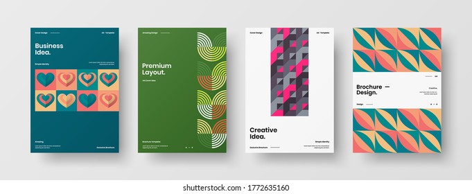 Abstract brochure cover vector design. Corporate identity geometric illustration template.