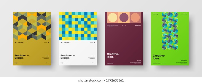Abstract brochure cover vector design. Corporate identity geometric illustration template.