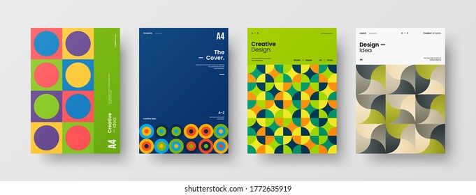 Abstract brochure cover vector design. Corporate identity geometric illustration template.