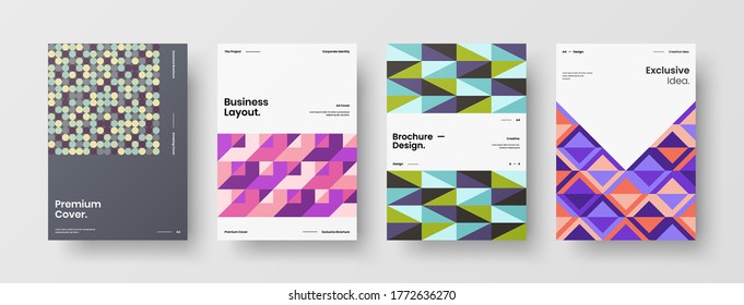 Abstract brochure cover vector design. Corporate identity geometric illustration template.