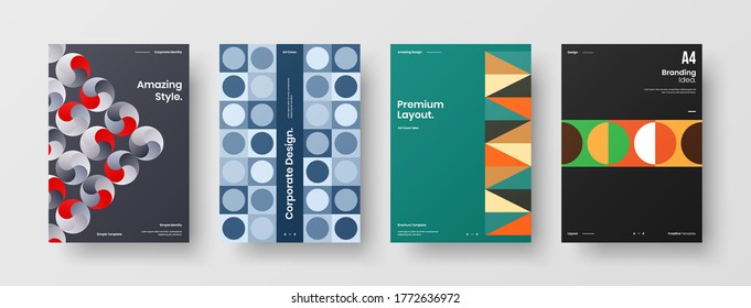 Abstrakte Broschüre, Vektordesign. Geometrische Vorlage für Corporate Identity.