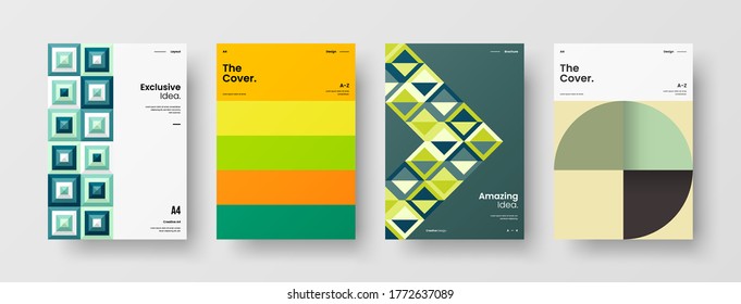 Abstract brochure cover vector design. Corporate identity geometric illustration template.