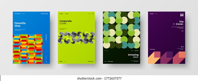 Abstract brochure cover vector design. Corporate identity geometric illustration template.
