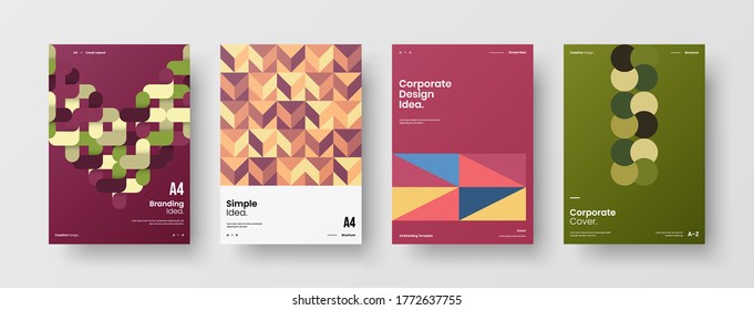 Abstract brochure cover vector design. Corporate identity geometric illustration template.