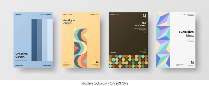 Abstract brochure cover vector design. Corporate identity geometric illustration template.