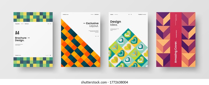 Abstract brochure cover vector design. Corporate identity geometric illustration template.