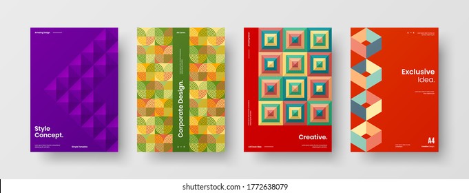 Abstract brochure cover vector design. Corporate identity geometric illustration template.