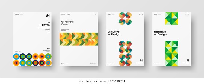 Abstract brochure cover vector design. Corporate identity geometric illustration template.