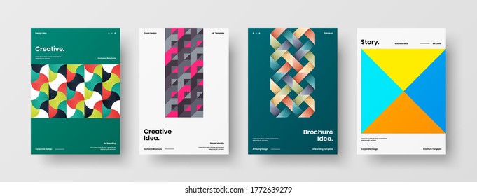 Abstract brochure cover vector design. Corporate identity geometric illustration template.