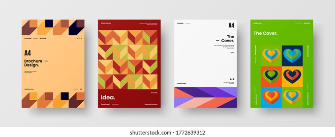 Abstrakte Broschüre, Vektordesign. Geometrische Vorlage für Corporate Identity.