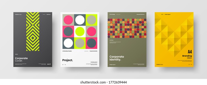 Abstract brochure cover vector design. Corporate identity geometric illustration template.