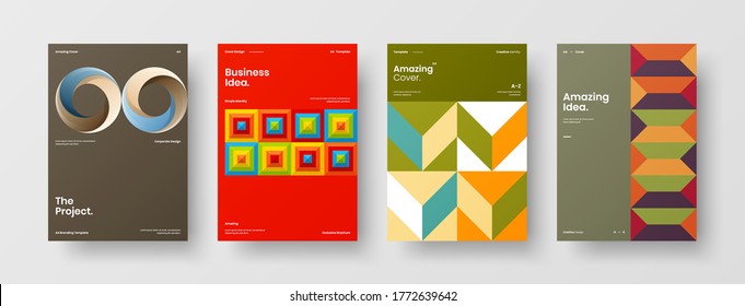 Abstrakte Broschüre, Vektordesign. Geometrische Vorlage für Corporate Identity.