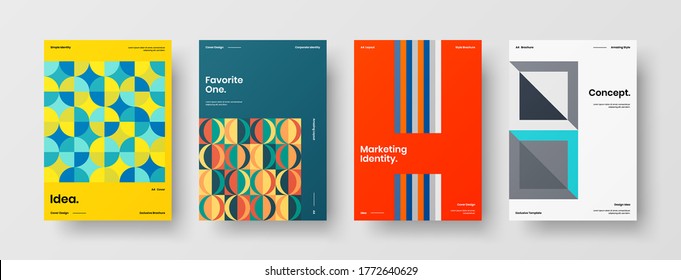 Abstrakte Broschüre, Vektordesign. Geometrische Vorlage für Corporate Identity.