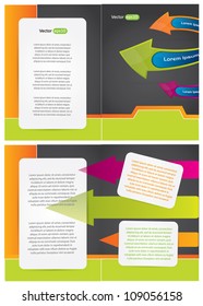 Diseño de folleto abstracto con flechas y lugar para el texto