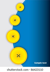 Abstract brochure design in blue  with yellow buttons