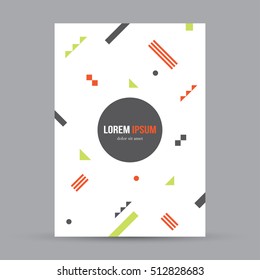 Abstract brochure design with chaotic geometric shapes