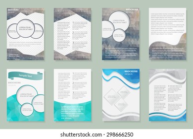 Abstract brochure design.Set of flyers,banners.Vector template.