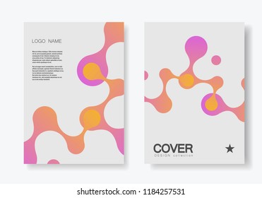 Abstract brochure design with geometric connect molecule