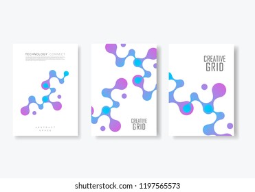 Abstract brochure design with geometric connect molecule