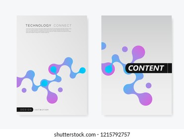 Abstract brochure design with geometric connect molecule