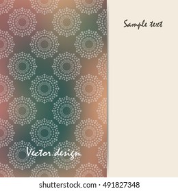 Abstract brochure design with geometric mandala elements. Vector illustration
