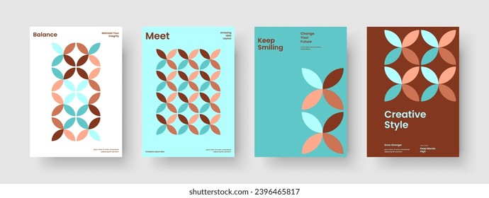 Abstract Brochure Design. Geometric Poster Layout. Isolated Banner Template. Background. Book Cover. Flyer. Report. Business Presentation. Notebook. Advertising. Catalog. Portfolio. Leaflet. Journal