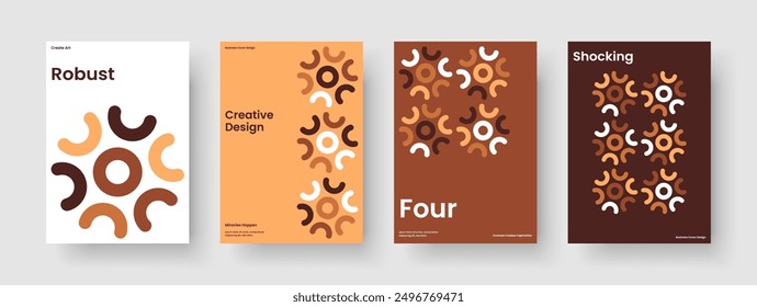 Abstrakte Broschüre Design. Geometrisches Berichtslayout. Isolierte Buchdeckvorlage. Banner. Flyer. Geschäftspräsentation. Poster. Hintergrund. Packungsbeilage. Portfolio. Notebook. Broschüre. Werbung