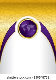 Abstract brochure design with gold and purple colors