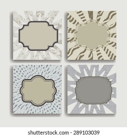 Abstract Brochure Design and Retro Design Elements. Grunge Distressed Texture Background . Vector Illustration. 