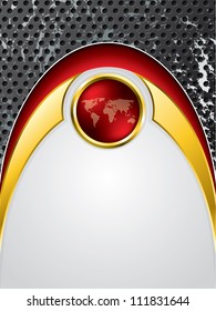 Abstract brochure design with shiny red button