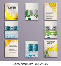 Abstract Brochure Design Template. Collection of Modern Flyer, Covers or Business Presentation. Vector illustration