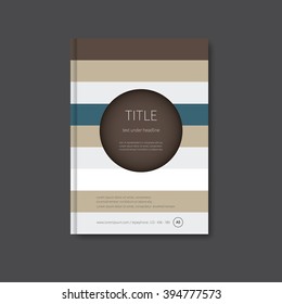 abstract brochure design template with lines and circle graphic / first page book cover