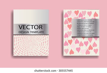 Abstract Brochure Design Template. Love Cards, Invitations or Posters. Grunge theme. 