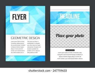 Abstract brochure design templates. Modern back and front flyer backgrounds. Vector illustration